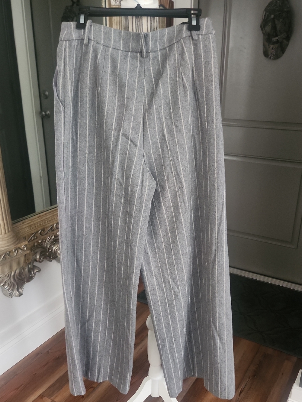 Commense Wool-Blend Pinstripe Tweed Pants Gray - Picture 6 of 9